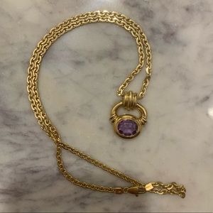 Cartier 18k Gold Amethyst Door Knocker Necklace